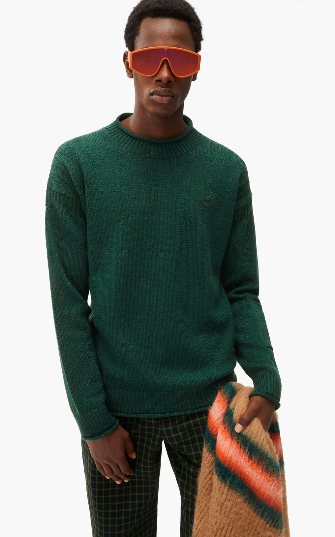 Kenzo 虎 Crest wool セーター メンズ 深い緑 - OKEFCU976